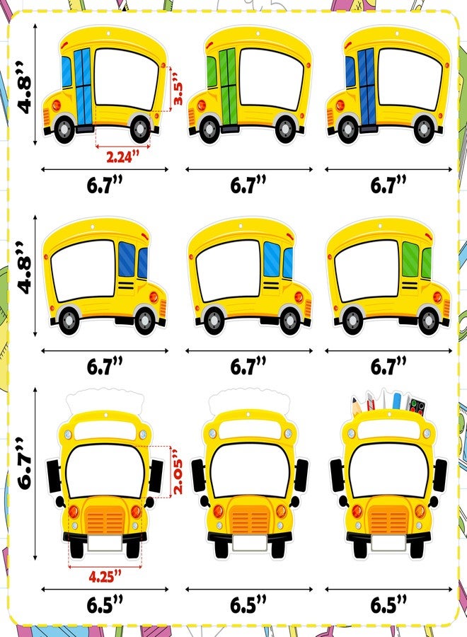 80UncleKimby 54Pcs Back to School Bus Picture Frame Crafts Kit - DIY Welcome First Day of School Photo Ornaments Bulk Bulletin Board Decorations for Classroom Activities and Party Supplies Decor - Image 4